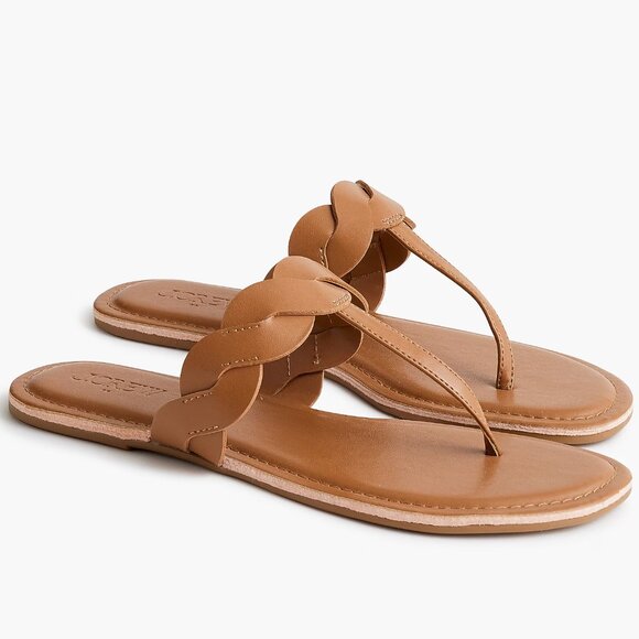 J. Crew Brown Twist Flip Flops/NWT/8M - Picture 1 of 10
